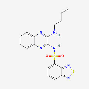 molecular formula C18H18N6O2S2 B2457931 N-(3-(butylamino)quinoxalin-2-yl)benzo[c][1,2,5]thiadiazole-4-sulfonamide CAS No. 1003987-75-4