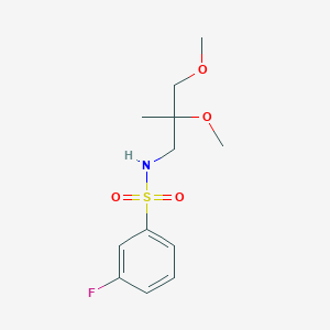 molecular formula C12H18FNO4S B2457963 N-(2,3-dimethoxy-2-methylpropyl)-3-fluorobenzene-1-sulfonamide CAS No. 2034586-32-6