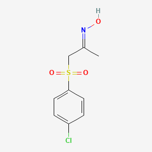 molecular formula C9H10ClNO3S B2457994 1-[(4-Chlorophenyl)sulfonyl]acetone, oxime CAS No. 882265-25-0