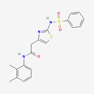 molecular formula C19H19N3O3S2 B2458017 2-(2-benzenesulfonamido-1,3-thiazol-4-yl)-N-(2,3-dimethylphenyl)acetamide CAS No. 922055-03-6