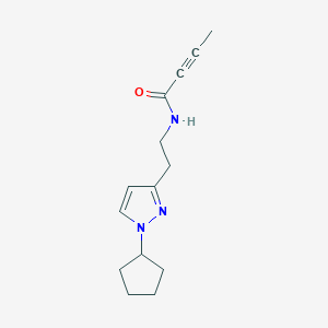 molecular formula C14H19N3O B2458034 N-[2-(1-cyclopentyl-1H-pyrazol-3-yl)ethyl]but-2-ynamide CAS No. 2411195-49-6