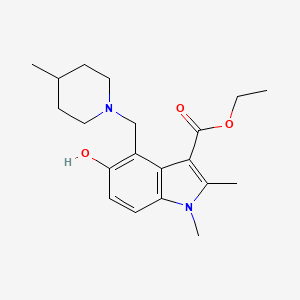 molecular formula C20H28N2O3 B2458036 ethyl 5-hydroxy-1,2-dimethyl-4-[(4-methylpiperidin-1-yl)methyl]-1H-indole-3-carboxylate CAS No. 384368-19-8