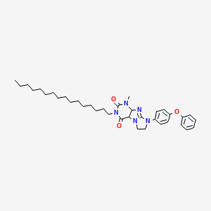 B2458038 3-hexadecyl-1-methyl-8-(4-phenoxyphenyl)-1H,2H,3H,4H,6H,7H,8H-imidazo[1,2-g]purine-2,4-dione CAS No. 1331129-81-7