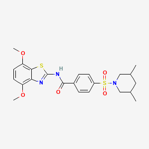 molecular formula C23H27N3O5S2 B2458040 N-(4,7-dimethoxy-1,3-benzothiazol-2-yl)-4-[(3,5-dimethylpiperidin-1-yl)sulfonyl]benzamide CAS No. 905698-60-4