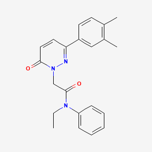 molecular formula C22H23N3O2 B2458060 2-(3-(3,4-dimethylphenyl)-6-oxopyridazin-1(6H)-yl)-N-ethyl-N-phenylacetamide CAS No. 1252903-52-8