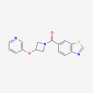 molecular formula C16H13N3O2S B2458061 Benzo[d]thiazol-6-yl(3-(pyridin-3-yloxy)azetidin-1-yl)methanone CAS No. 1903509-81-8
