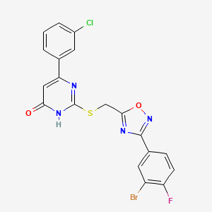 2-({[3-(3-Bromo-4-fluorophenyl)-1,2,4-oxadiazol-5-yl]methyl}sulfanyl)-6-(3-chlorophenyl)-4-pyrimidinol