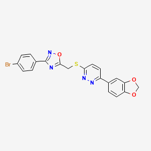 3-(1,3-Benzodioxol-5-yl)-6-({[3-(4-bromophenyl)-1,2,4-oxadiazol-5-yl]methyl}sulfanyl)pyridazine