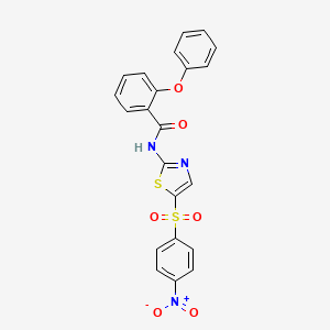 molecular formula C22H15N3O6S2 B2458065 N-{5-[(4-nitrophenyl)sulfonyl]-1,3-thiazol-2-yl}-2-phenoxybenzamide CAS No. 349440-82-0