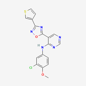 N-(3-chloro-4-methoxyphenyl)-5-(3-(thiophen-3-yl)-1,2,4-oxadiazol-5-yl)pyrimidin-4-amine