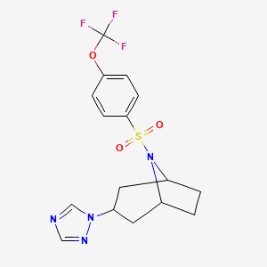 (1R,5S)-3-(1H-1,2,4-triazol-1-yl)-8-((4-(trifluoromethoxy)phenyl)sulfonyl)-8-azabicyclo[3.2.1]octane