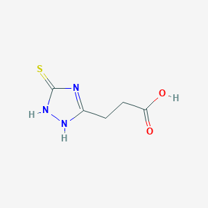 molecular formula C5H7N3O2S B2458075 3-(3-mercapto-1H-1,2,4-triazol-5-yl)propanoic acid CAS No. 125907-88-2