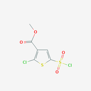 molecular formula C6H4Cl2O4S2 B2458079 Methyl 2-chloro-5-chlorosulfonylthiophene-3-carboxylate CAS No. 1629319-10-3