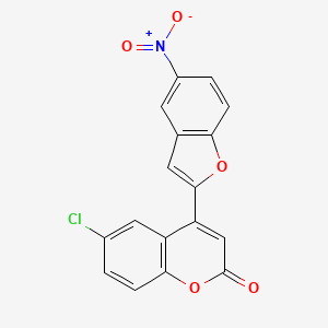 molecular formula C17H8ClNO5 B2458085 6-Chloro-4-(5-nitro-1-benzofuran-2-yl)chromen-2-one CAS No. 879469-44-0