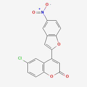 6-Chloro-4-(5-nitro-1-benzofuran-2-yl)chromen-2-one