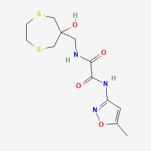 N-[(6-Hydroxy-1,4-dithiepan-6-yl)methyl]-N'-(5-methyl-1,2-oxazol-3-yl)oxamide