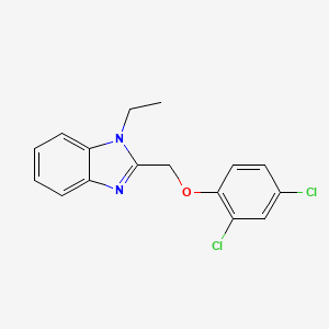 molecular formula C16H14Cl2N2O B2458095 2-[(2,4-dichlorophenoxy)methyl]-1-ethyl-1H-1,3-benzodiazole CAS No. 378211-95-1