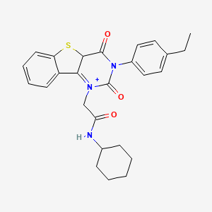 molecular formula C26H27N3O3S B2458097 N-cyclohexyl-2-[5-(4-ethylphenyl)-4,6-dioxo-8-thia-3,5-diazatricyclo[7.4.0.0^{2,7}]trideca-1(9),2(7),10,12-tetraen-3-yl]acetamide CAS No. 902450-22-0
