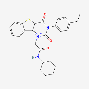 N-cyclohexyl-2-[5-(4-ethylphenyl)-4,6-dioxo-8-thia-3,5-diazatricyclo[7.4.0.0^{2,7}]trideca-1(9),2(7),10,12-tetraen-3-yl]acetamide