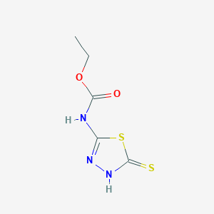 molecular formula C5H7N3O2S2 B2458115 ethyl N-(5-sulfanyl-1,3,4-thiadiazol-2-yl)carbamate CAS No. 55327-40-7