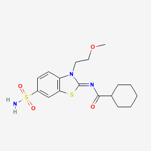 (Z)-N-(3-(2-methoxyethyl)-6-sulfamoylbenzo[d]thiazol-2(3H)-ylidene)cyclohexanecarboxamide