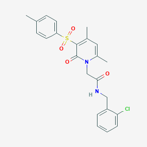 molecular formula C23H23ClN2O4S B2458121 N-[(2-chlorophenyl)methyl]-2-[4,6-dimethyl-3-(4-methylbenzenesulfonyl)-2-oxo-1,2-dihydropyridin-1-yl]acetamide CAS No. 1251569-17-1