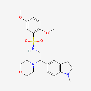 2,5-dimethoxy-N-(2-(1-methylindolin-5-yl)-2-morpholinoethyl)benzenesulfonamide