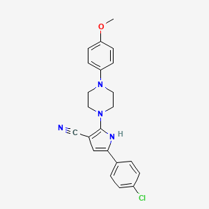 molecular formula C22H21ClN4O B2458128 5-(4-chlorophenyl)-2-[4-(4-methoxyphenyl)piperazino]-1H-pyrrole-3-carbonitrile CAS No. 338396-65-9