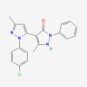 1-Phenyl-1'-(4-chlorophenyl)-3,3'-dimethyl-5-hydroxy[4,5']-bipyrazol