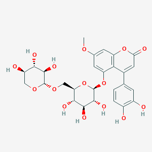 4-(3,4-Dihydroxyphenyl)-5-[(6-O-beta-D-xylopyranosyl-beta-D-glucopyranosyl)oxy]-7-methoxycoumarin