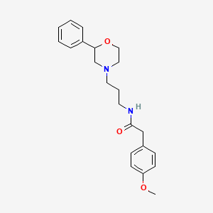 molecular formula C22H28N2O3 B2458161 2-(4-methoxyphenyl)-N-[3-(2-phenylmorpholin-4-yl)propyl]acetamide CAS No. 953970-07-5