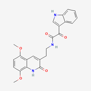 N-(2-(5,8-dimethoxy-2-oxo-1,2-dihydroquinolin-3-yl)ethyl)-2-(1H-indol-3-yl)-2-oxoacetamide