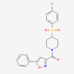 (4-((4-Fluorophenyl)sulfonyl)piperidin-1-yl)(5-phenylisoxazol-3-yl)methanone