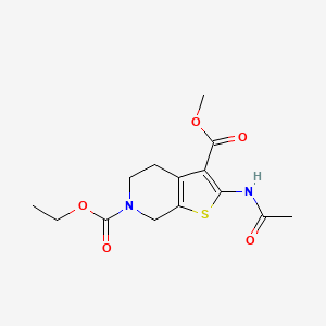 molecular formula C14H18N2O5S B2458183 6-ethyl 3-methyl 2-acetamido-4,5-dihydrothieno[2,3-c]pyridine-3,6(7H)-dicarboxylate CAS No. 887888-83-7