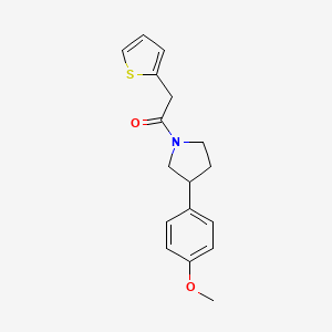 molecular formula C17H19NO2S B2458185 1-(3-(4-Methoxyphenyl)pyrrolidin-1-yl)-2-(thiophen-2-yl)ethanone CAS No. 1210640-69-9