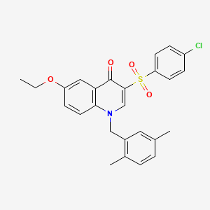molecular formula C26H24ClNO4S B2458187 3-(4-chlorobenzenesulfonyl)-1-[(2,5-dimethylphenyl)methyl]-6-ethoxy-1,4-dihydroquinolin-4-one CAS No. 866810-41-5