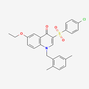 3-(4-Chlorophenyl)sulfonyl-1-[(2,5-dimethylphenyl)methyl]-6-ethoxyquinolin-4-one