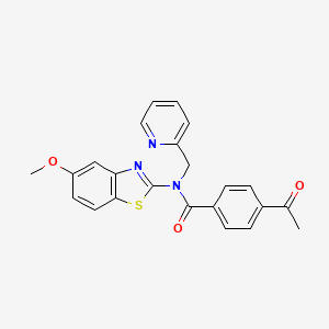 4-acetyl-N-(5-methoxybenzo[d]thiazol-2-yl)-N-(pyridin-2-ylmethyl)benzamide