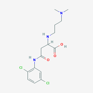 molecular formula C15H21Cl2N3O3 B2458203 4-((2,5-Dichlorophenyl)amino)-2-((3-(dimethylamino)propyl)amino)-4-oxobutanoic acid CAS No. 1097616-33-5