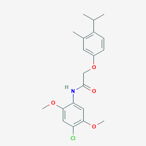 molecular formula C20H24ClNO4 B2458205 N-(4-chloro-2,5-dimethoxyphenyl)-2-(4-isopropyl-3-methylphenoxy)acetamide CAS No. 431886-50-9