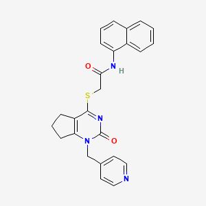 molecular formula C25H22N4O2S B2458214 N-(naphthalen-1-yl)-2-((2-oxo-1-(pyridin-4-ylmethyl)-2,5,6,7-tetrahydro-1H-cyclopenta[d]pyrimidin-4-yl)thio)acetamide CAS No. 899986-65-3