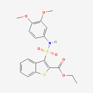 molecular formula C19H19NO6S2 B2458216 Ethyl 3-[(3,4-dimethoxyphenyl)sulfamoyl]-1-benzothiophene-2-carboxylate CAS No. 932354-19-3