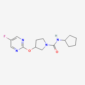 molecular formula C14H19FN4O2 B2458218 N-cyclopentyl-3-((5-fluoropyrimidin-2-yl)oxy)pyrrolidine-1-carboxamide CAS No. 2034501-27-2