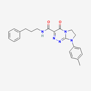 molecular formula C22H23N5O2 B2458219 4-氧代-N-(3-苯基丙基)-8-(对甲苯基)-4,6,7,8-四氢咪唑并[2,1-c][1,2,4]三嗪-3-甲酰胺 CAS No. 946311-06-4
