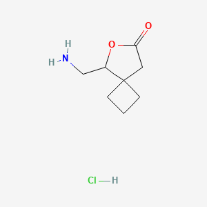 molecular formula C8H14ClNO2 B2458221 5-(Aminomethyl)-6-oxaspiro[3.4]octan-7-one hydrochloride CAS No. 2138513-56-9