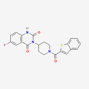 molecular formula C22H18FN3O3S B2458223 3-(1-(benzo[b]thiophene-2-carbonyl)piperidin-4-yl)-6-fluoroquinazoline-2,4(1H,3H)-dione CAS No. 2034371-81-6