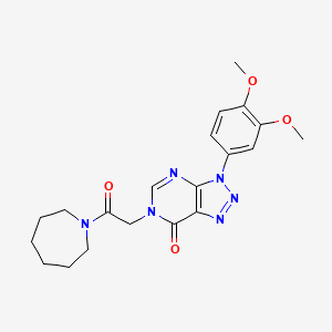 molecular formula C20H24N6O4 B2458228 6-[2-(Azepan-1-yl)-2-oxoethyl]-3-(3,4-dimethoxyphenyl)triazolo[4,5-d]pyrimidin-7-one CAS No. 872594-45-1