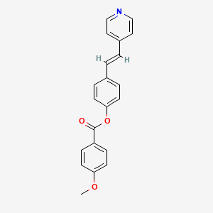 molecular formula C21H17NO3 B2458232 (E)-4-(2-(pyridin-4-yl)vinyl)phenyl 4-methoxybenzoate CAS No. 122408-78-0