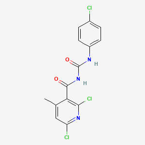 molecular formula C14H10Cl3N3O2 B2458235 2,6-dichloro-N-[(4-chlorophenyl)carbamoyl]-4-methylpyridine-3-carboxamide CAS No. 286430-76-0