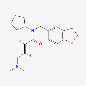 (E)-N-Cyclopentyl-N-(2,3-dihydro-1-benzofuran-5-ylmethyl)-4-(dimethylamino)but-2-enamide